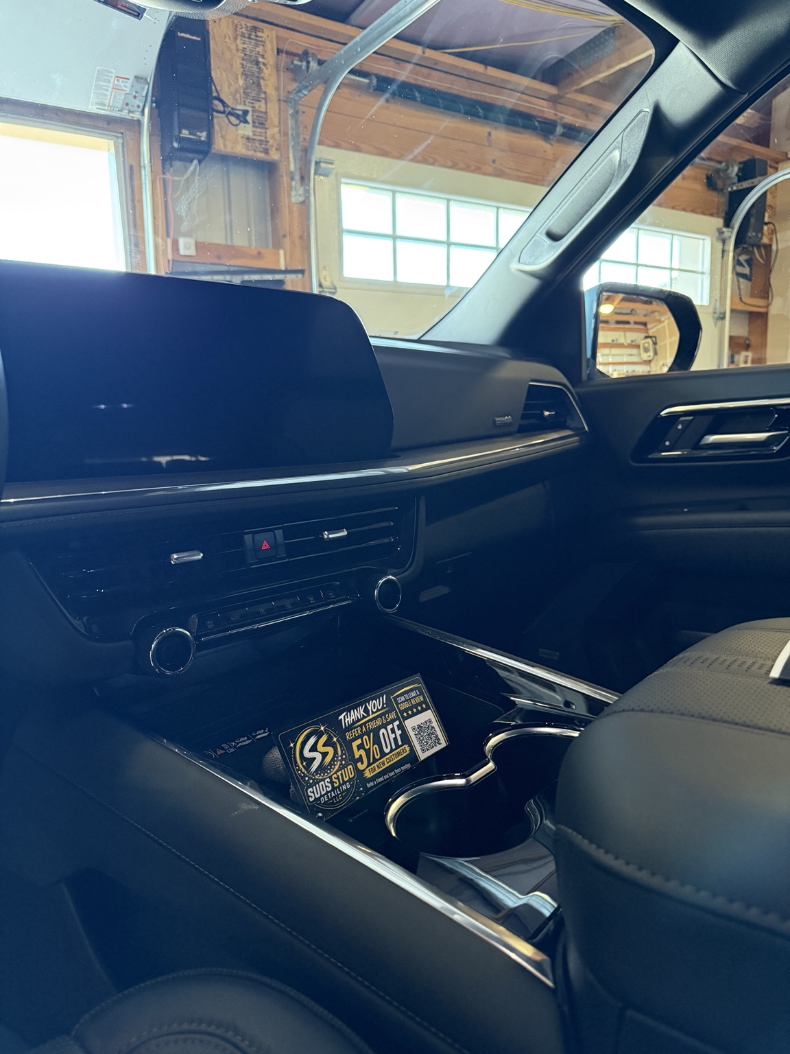 Interior dashboard and console after detailing